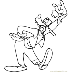 Goofy by Walt Disney Free Coloring Page for Kids