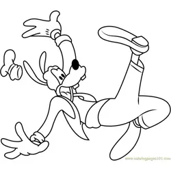 Goofy having Fun Free Coloring Page for Kids