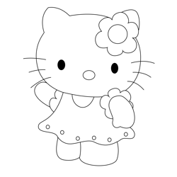 Beauty Hello Kitty Free Coloring Page for Kids