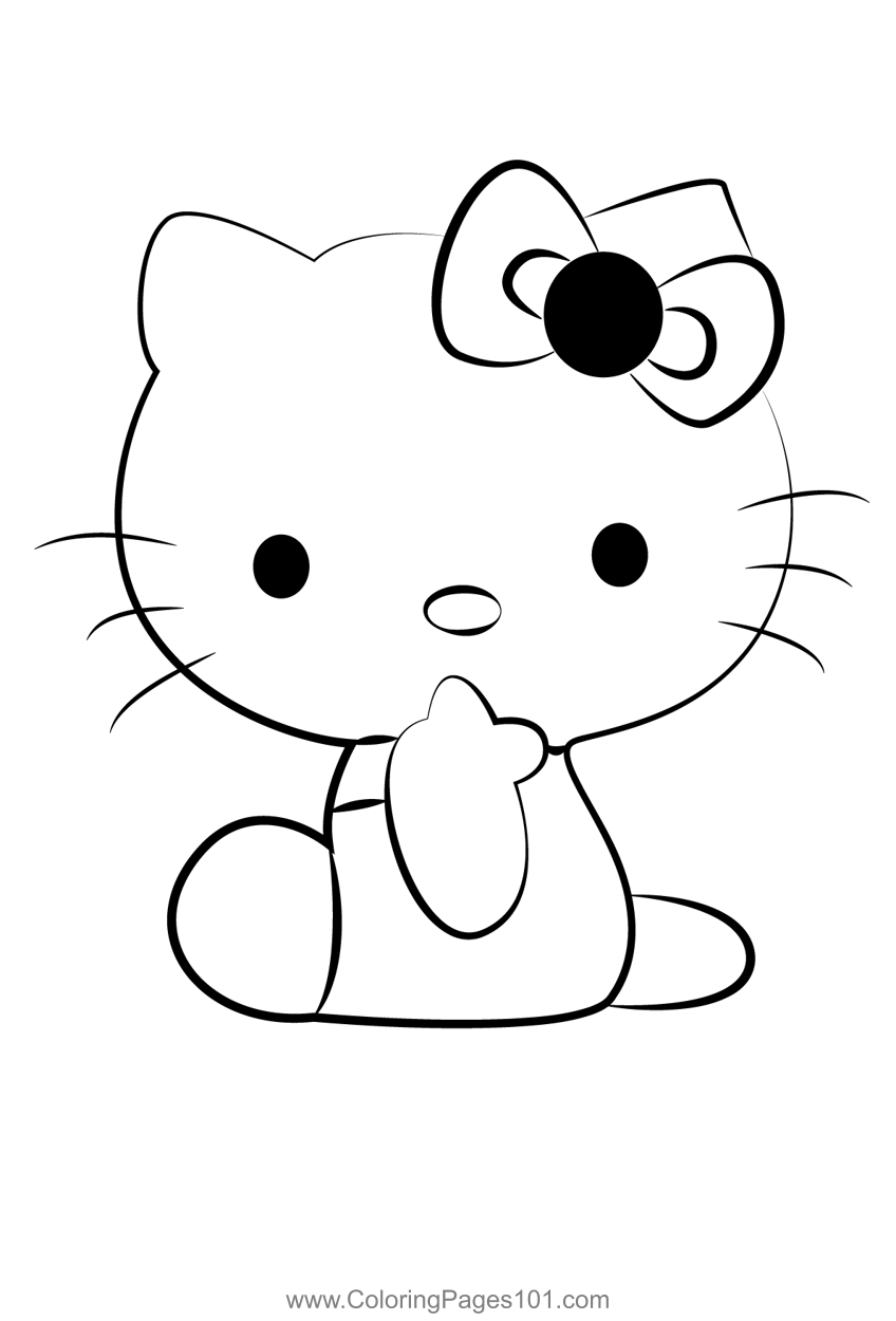 Hello Kitty 1 Coloring Page for Kids - Free Hello Kitty Printable Coloring  Pages Online for Kids  | Coloring Pages for Kids