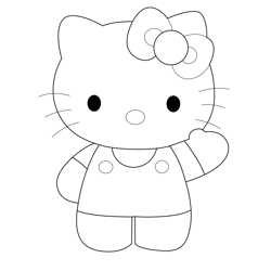 Hello Kitty Character Free Coloring Page for Kids