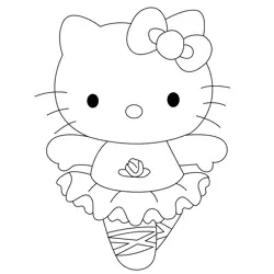 Hello Kitty Free Coloring Page for Kids