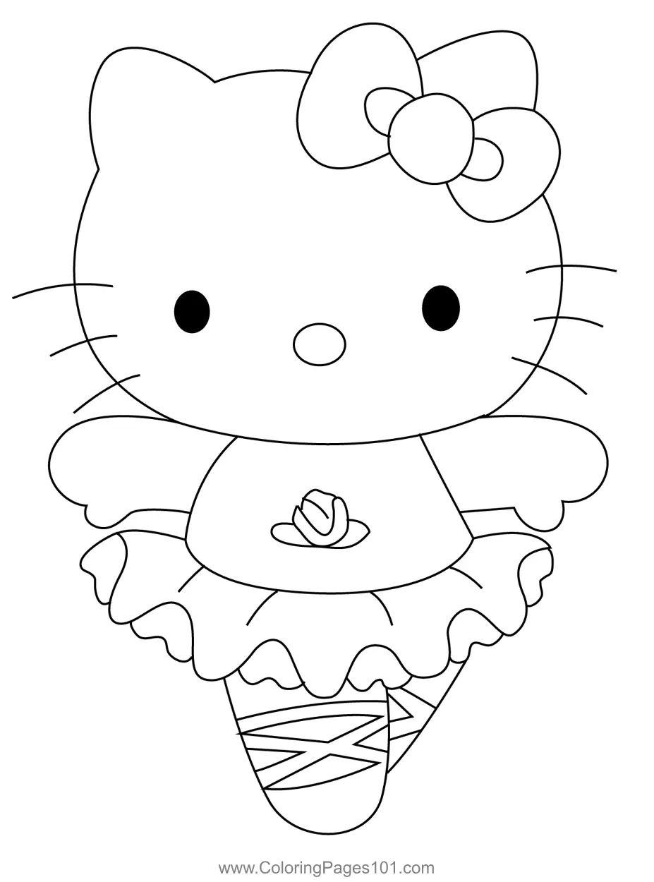 Hello Kitty Coloring Page for Kids - Free Hello Kitty Printable