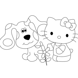 Hello Kitty Pink Free Coloring Page for Kids