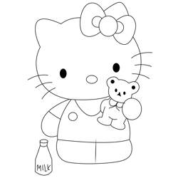 Hello Kitty Free Coloring Page for Kids
