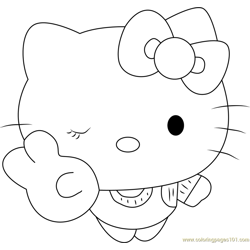 my melody and hello kitty coloring pages