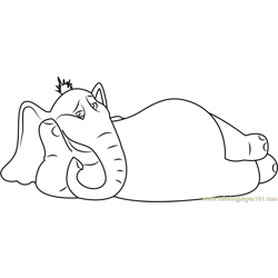 Horton Sleeping Free Coloring Page for Kids