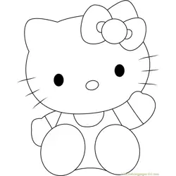 Lovely Hello Kitty Free Coloring Page for Kids