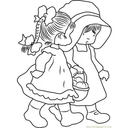 Holly Hobbie Friend Free Coloring Page for Kids