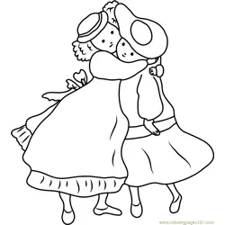 Holly Hobbie Hugs his Friend Free Coloring Page for Kids