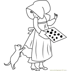 Holly Hobbie with Cat Free Coloring Page for Kids