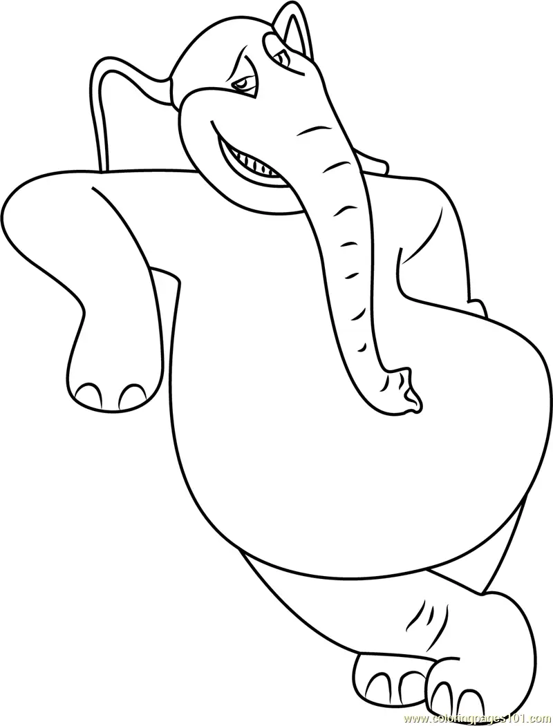 Happy Horton Coloring Page for Kids - Free Horton Printable Coloring ...