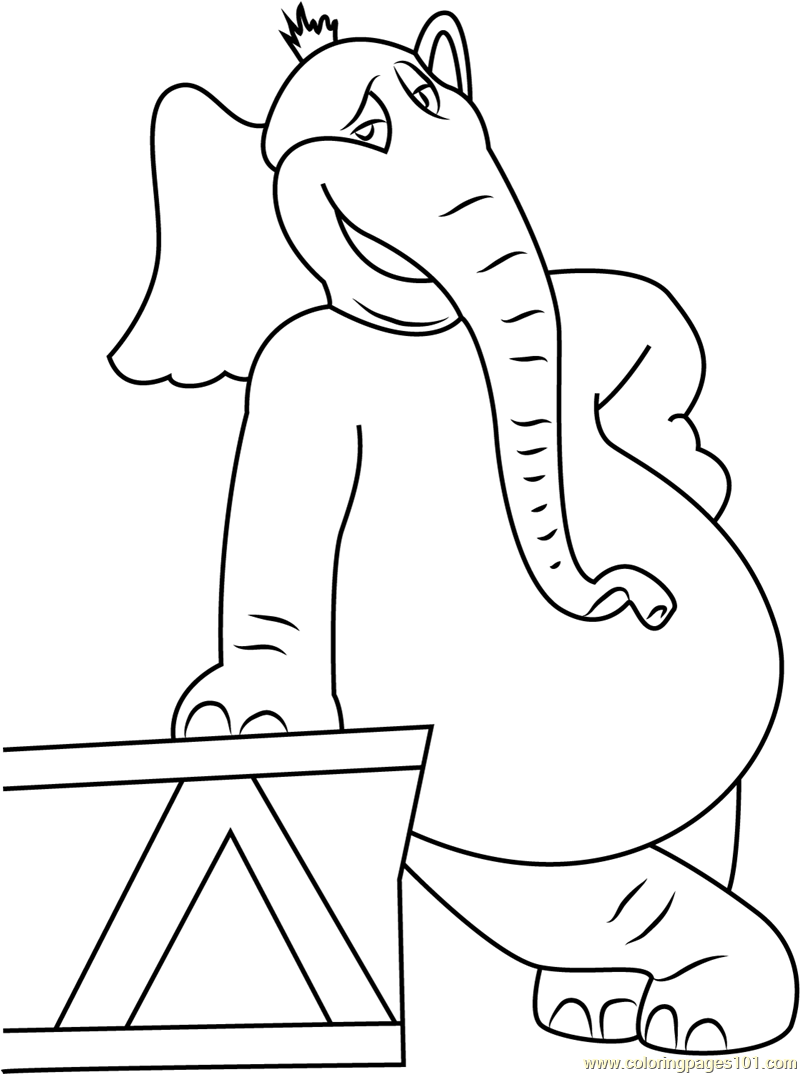 Horton Smiling Coloring Page For Kids Free Horton Printable Coloring