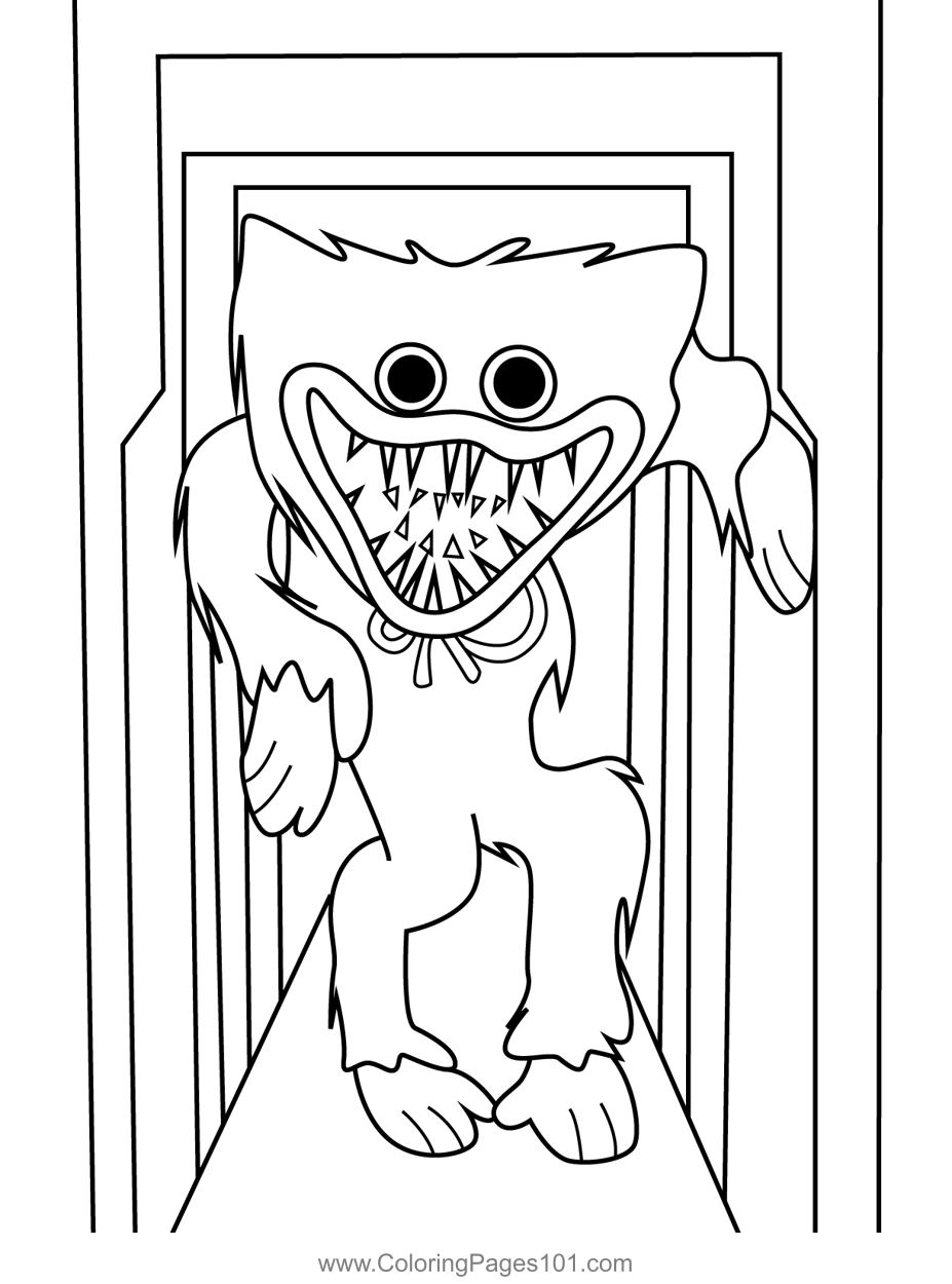 Huggy Wuggy Inside Vent Coloring Page for Kids - Free Huggy Wuggy ...