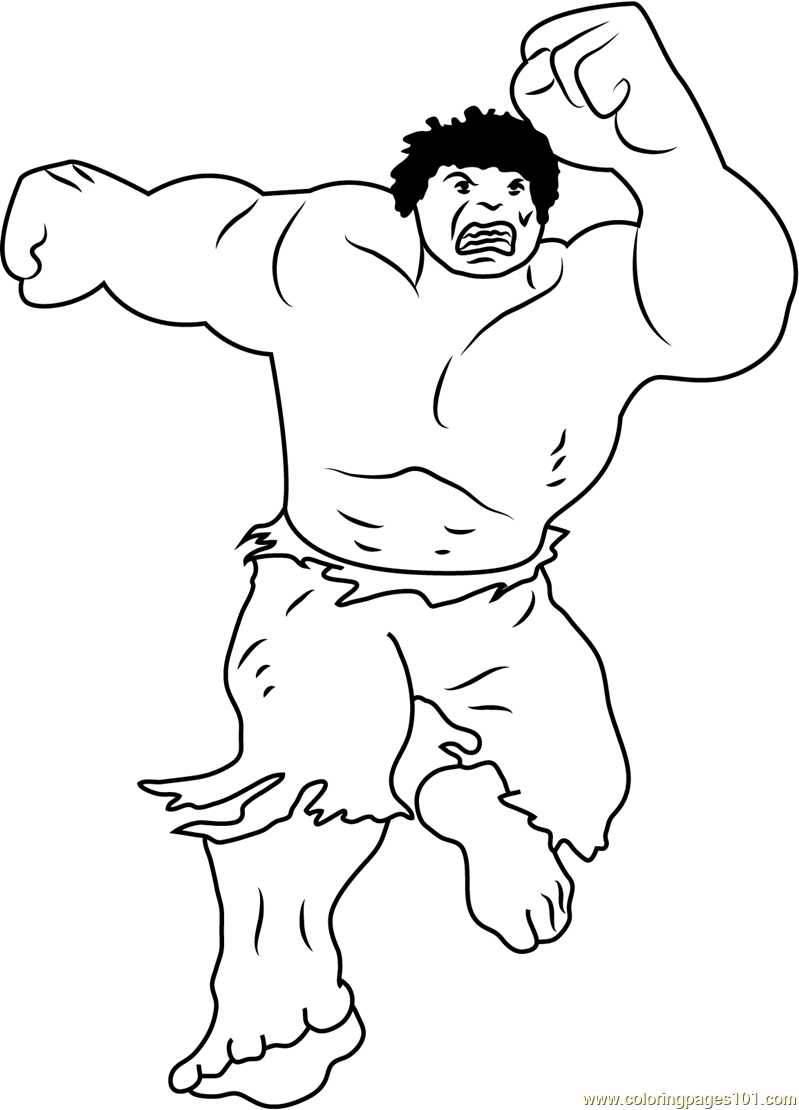 Hulk Coloring Page for Kids - Free Hulk Printable Coloring Pages Online