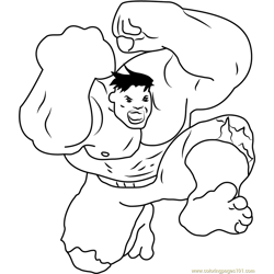 Angry Hulk Free Coloring Page for Kids