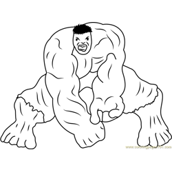 Giant Hulk Free Coloring Page for Kids