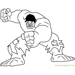 Hulk The Superhero Free Coloring Page for Kids
