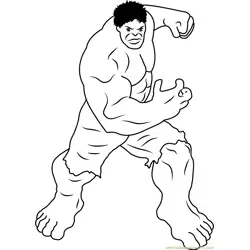 Incredible Hulk Free Coloring Page for Kids