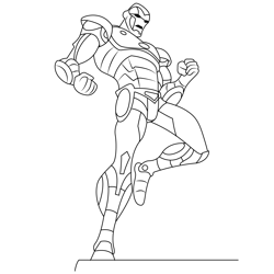 Ironman Landing On The Building Free Coloring Page for Kids