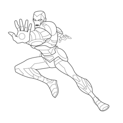 Ironman Shooting Beam Free Coloring Page for Kids