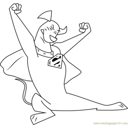 Happy Krypto Free Coloring Page for Kids