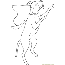 Krypto Flying Free Coloring Page for Kids