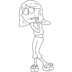 Cute Lizzie McGuire Free Coloring Page for Kids