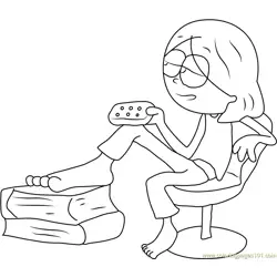 Lizzie McGuire Sitting on Chair Free Coloring Page for Kids