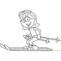 Lizzie McGuire Skiing Free Coloring Page for Kids