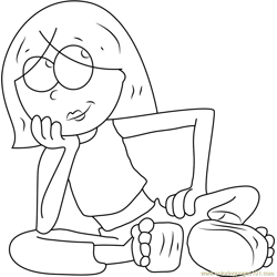 Lizzie McGuire Thinking Free Coloring Page for Kids
