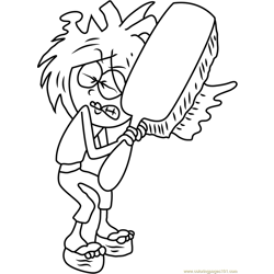 Lizzie McGuire with Hair Brush Free Coloring Page for Kids
