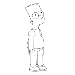 Bart Simpson Free Coloring Page for Kids