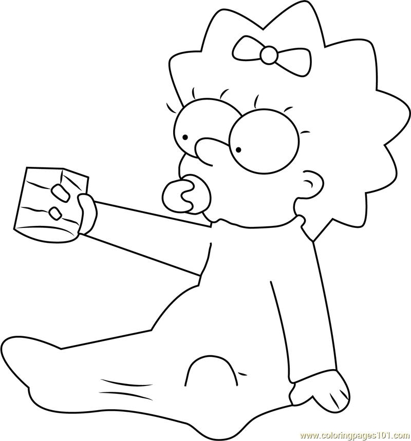 Crazy Maggie Simpson Coloring Page - Free Maggie Simpson Coloring Pages