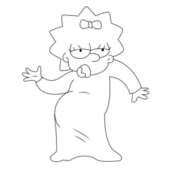 Dance Maggie Simpson Free Coloring Page for Kids