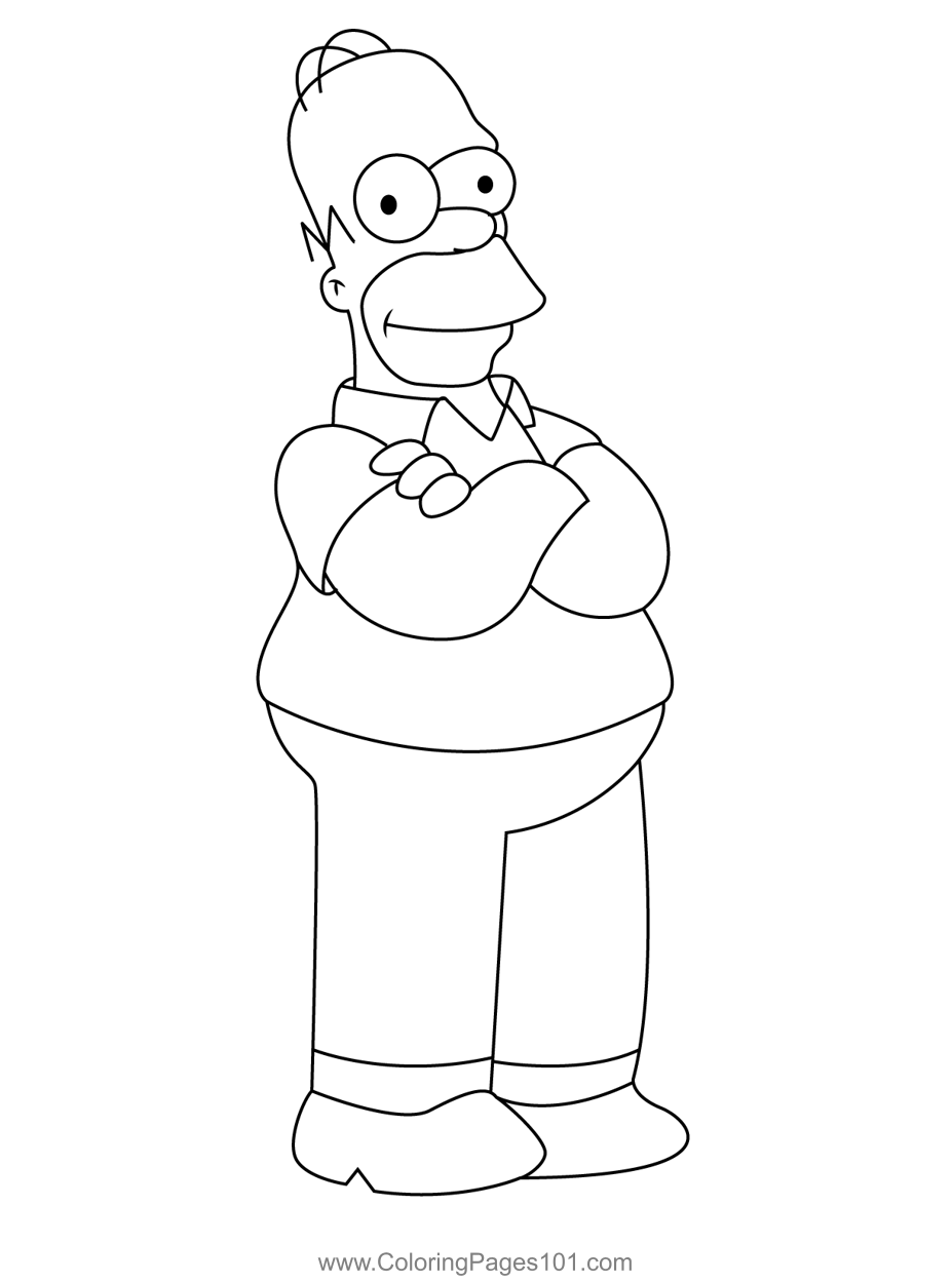 Homer Simpson Coloring Pages Simpsons Colouring Kids Printable 