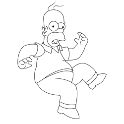 Homer Simpson Free Coloring Page for Kids