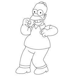 Homer Simpson Free Coloring Page for Kids