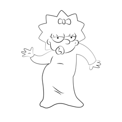 Maggie Simpson 1 Free Coloring Page for Kids