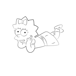 Maggie Simpson 2 Free Coloring Page for Kids