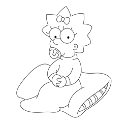 Maggie Simpson Bebe Free Coloring Page for Kids