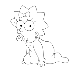 Maggie Simpson Free Coloring Page for Kids