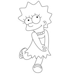 The Simpsons Lisa Free Coloring Page for Kids