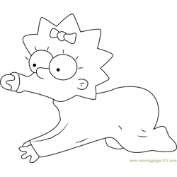 Baby Maggie Simpson Going Free Coloring Page for Kids