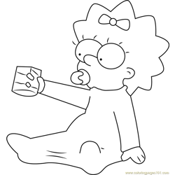 Crazy Maggie Simpson Free Coloring Page for Kids