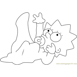 Cute Maggie Simpson Free Coloring Page for Kids