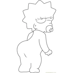 Maggie Simpson Looking Back Free Coloring Page for Kids