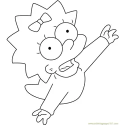 Maggie Simpson Looking Up Free Coloring Page for Kids