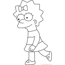 Maggie Simpson New Dress Free Coloring Page for Kids