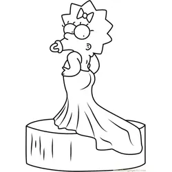 Maggie Simpson Red Carpet Oscar Dress Free Coloring Page for Kids